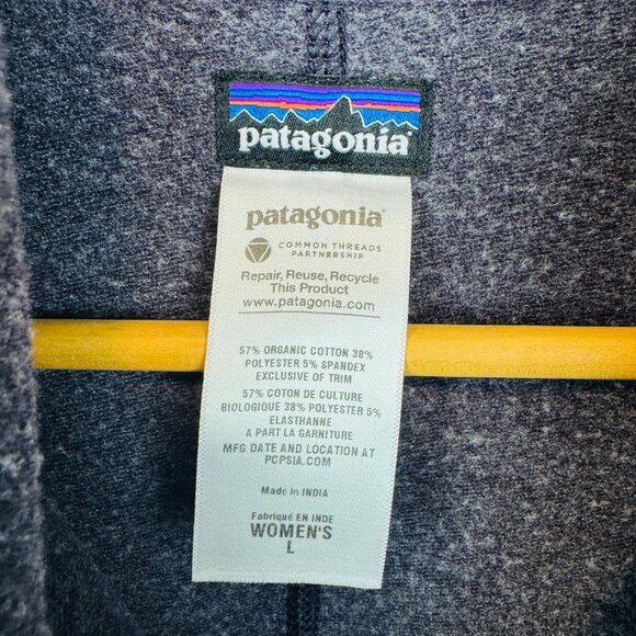 Patagonia Cardigan Sweatshirt Womens Large Wrap purple long sleeve - Picture 5 of 5